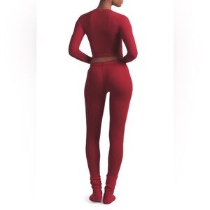 SKIMS Soft Lounge Ribbed Legging Pants in Brick Red size Small